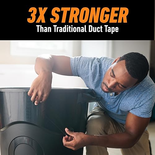 GORILLA BLACK DUCT TAPE 1.88 X 50 YD, PACK OF 6 HEAVY DUTY, WEATHER RESISTANT FOR INDOOR OUTDOOR