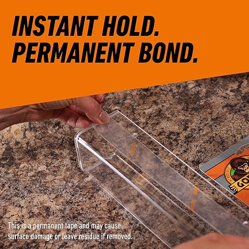 GORILLA TOUGH CLEAR DOUBLE SIDED WEATHERPROOF MOUNTING TAPE 1 X 60, PACK OF 12