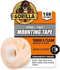 GORILLA CLEAR DOUBLE SIDED MOUNTING TAPE 1X150 PACK OF 12 WEATHERPROOF INDOOR OUTDOOR