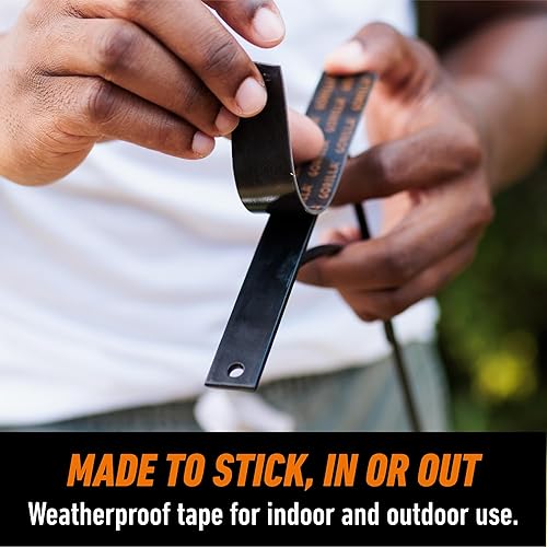 GORILLA HEAVY DUTY DOUBLE SIDED MOUNTING TAPE 1X120 BLACK, WEATHERPROOF, 4-PACK