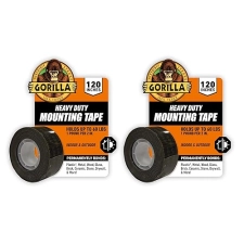 GORILLA HEAVY DUTY DOUBLE SIDED MOUNTING TAPE 1 X 120 PACK OF 2 WEATHERPROOF BLACK