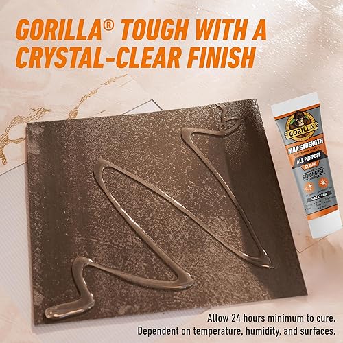 GORILLA MAX STRENGTH CLEAR CONSTRUCTION ADHESIVE GLUE 7OZ TUBE WATERPROOF GAP FILLING