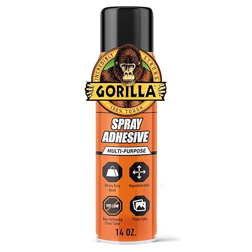 GORILLA HEAVY DUTY CLEAR SPRAY ADHESIVE GLUE 14OZ ALL PURPOSE INDOOR OUTDOOR USE