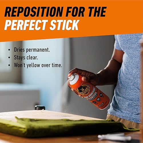 GORILLA HEAVY DUTY CLEAR SPRAY ADHESIVE GLUE 14OZ ALL PURPOSE INDOOR OUTDOOR USE