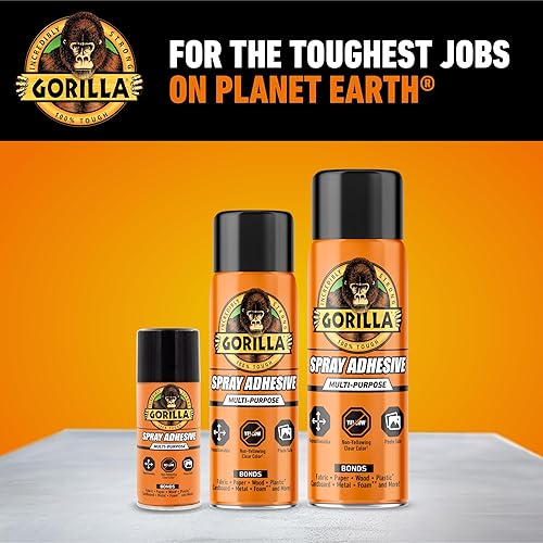 GORILLA HEAVY DUTY CLEAR SPRAY ADHESIVE GLUE 14OZ ALL PURPOSE INDOOR OUTDOOR USE
