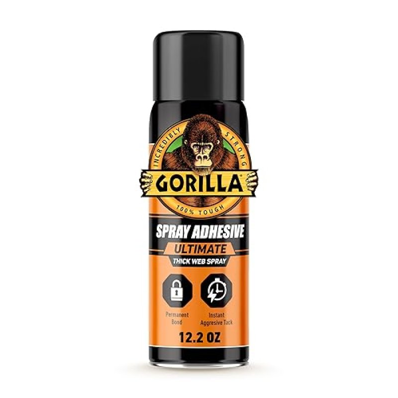 GORILLA CONTACT ADHESIVE ULTIMATE 12.2OZ WHITE SPRAY GLUE STRONG BOND PACK OF 1