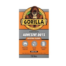 GORILLA CLEAR DOUBLE-SIDED PERMANENT ADHESIVE DOTS, 0.5 DIAMETER, 150 PIECES, PHOTO SAFE