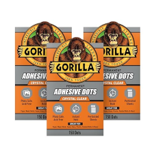 GORILLA CLEAR DOUBLE-SIDED PERMANENT ADHESIVE DOTS, 0.5 DIAMETER, 450 PIECES PACK