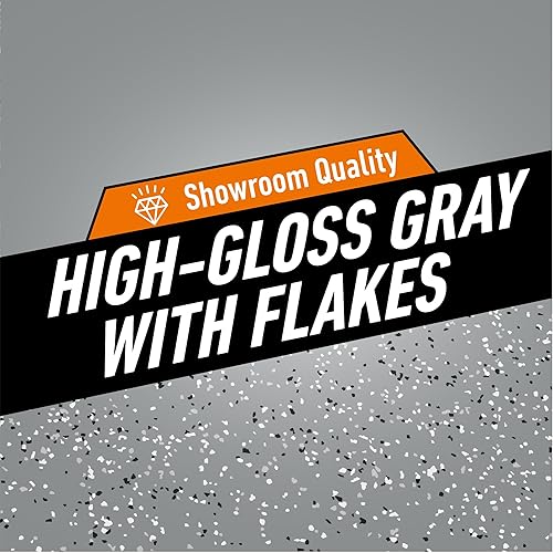 GORILLA EPOXY GARAGE FLOOR COATING KIT 12 PC, 2.5-CAR, DURABLE GRAY HIGH GLOSS, 550 SQ FT