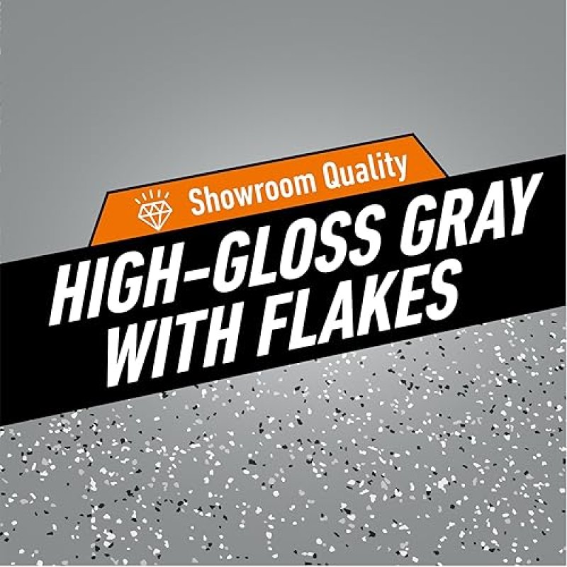 GORILLA EPOXY GARAGE FLOOR COATING KIT 12 PC, 2.5-CAR, DURABLE GRAY HIGH GLOSS, 550 SQ FT