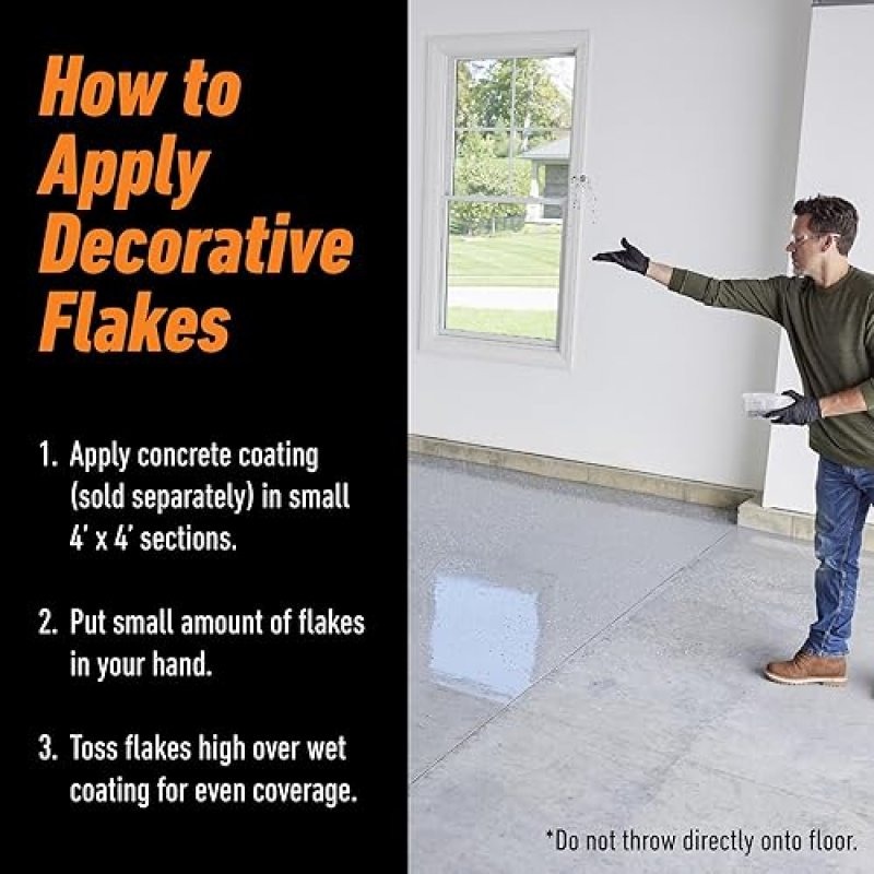 GORILLA GARAGE FLOOR COATING DECORATIVE FLAKES GRAY BLACK WHITE BLEND 550 SQ. FT. COVERAGE