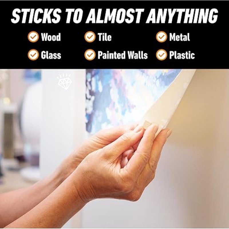 GORILLA MOUNTING PUTTY NATURAL TAN, 168 PRE-CUT SQUARES - NON-TOXIC, REMOVABLE WALL PUTTY