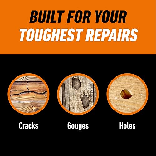 GORILLA WALNUT WOOD FILLER 6OZ TUBE WATER RESISTANT, INDOOR OUTDOOR REPAIR PASTE