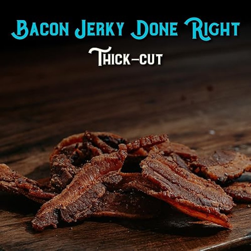 MEAT ARTISAN APPLEWOOD SMOKED UNCURED BACON JERKY - GLUTEN FREE, NO MSG, NO NITRATES - 3OZ GOURMET SNACK