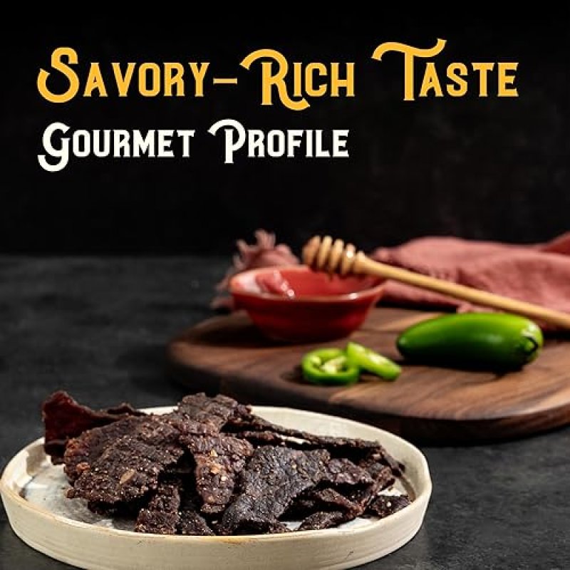 MEAT ARTISAN AUSTRALIAN WAGYU HONEY JALAPEñO BEEF JERKY - HIGH PROTEIN, GLUTEN-FREE, NO MSG, 3OZ