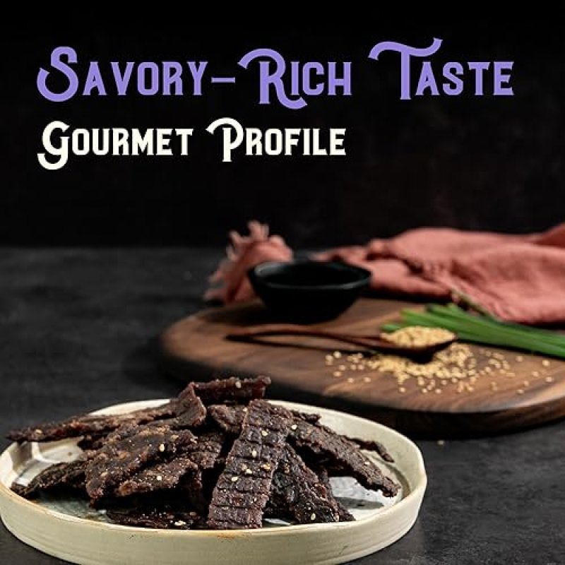 MEAT ARTISAN AUSTRALIAN WAGYU BEEF JERKY ASIAN BBQ STYLE - HIGH PROTEIN, GLUTEN-FREE, NO MSG, 3OZ