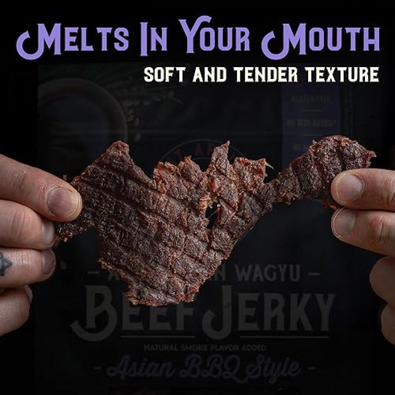 MEAT ARTISAN AUSTRALIAN WAGYU BEEF JERKY ASIAN BBQ STYLE - HIGH PROTEIN, GLUTEN-FREE, NO MSG, 3OZ