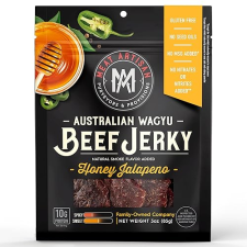 MEAT ARTISAN AUSTRALIAN WAGYU BEEF JERKY HONEY JALAPEñO - HIGH PROTEIN, GLUTEN FREE, NO MSG, 3OZ