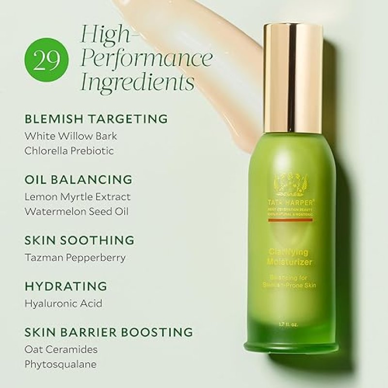 TATA HARPER CLARIFYING MOISTURIZER 50ML LIGHTWEIGHT MATTIFYING FACE CREAM FOR OILY, BLEMISH-PRONE SK