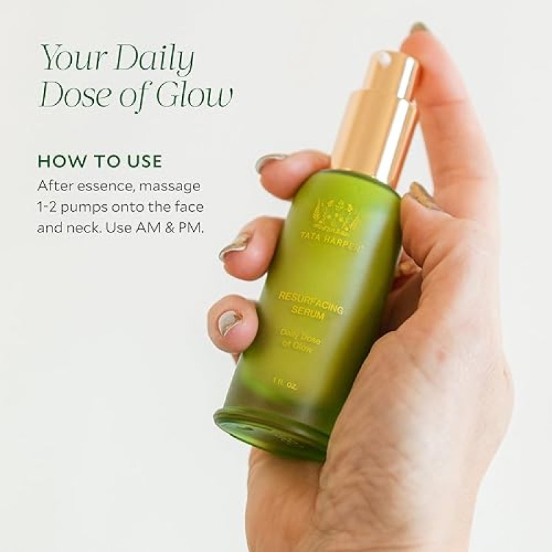 TATA HARPER RESURFACING SERUM 30ML BRIGHTENING AHA BHA NATURAL DAILY GLOW FACE SERUM