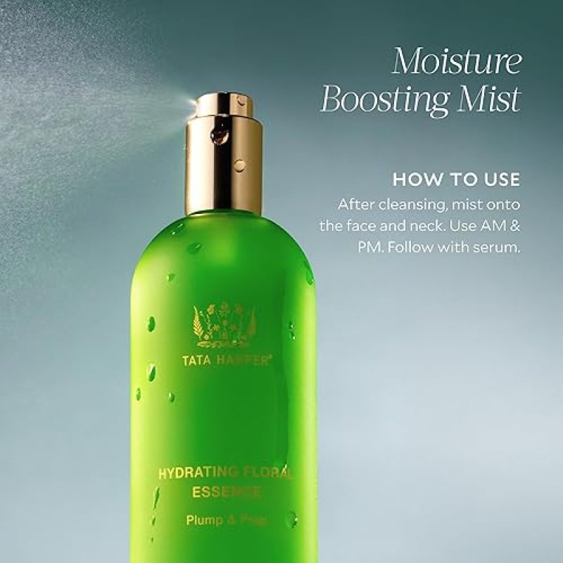 TATA HARPER HYDRATING FLORAL ESSENCE FACE MIST WITH HYALURONIC ACID NATURAL SKINCARE SPRAY