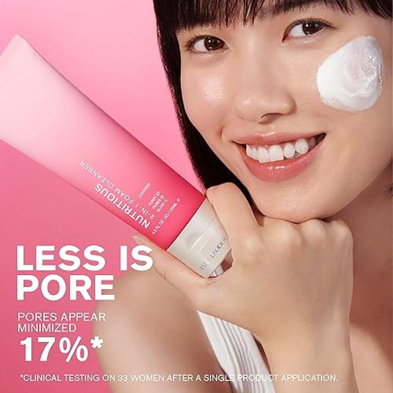 ESTéE LAUDER NUTRITIOUS 2-IN-1 FOAMING FACE WASH MASK PORE MINIMIZER CLEANSER