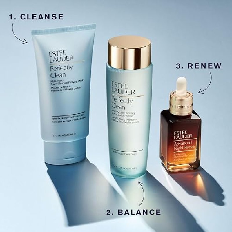 ESTéE LAUDER PERFECTLY CLEAN HYDRATING EXFOLIATING TONER FACE LOTION, 6.7 FL OZ