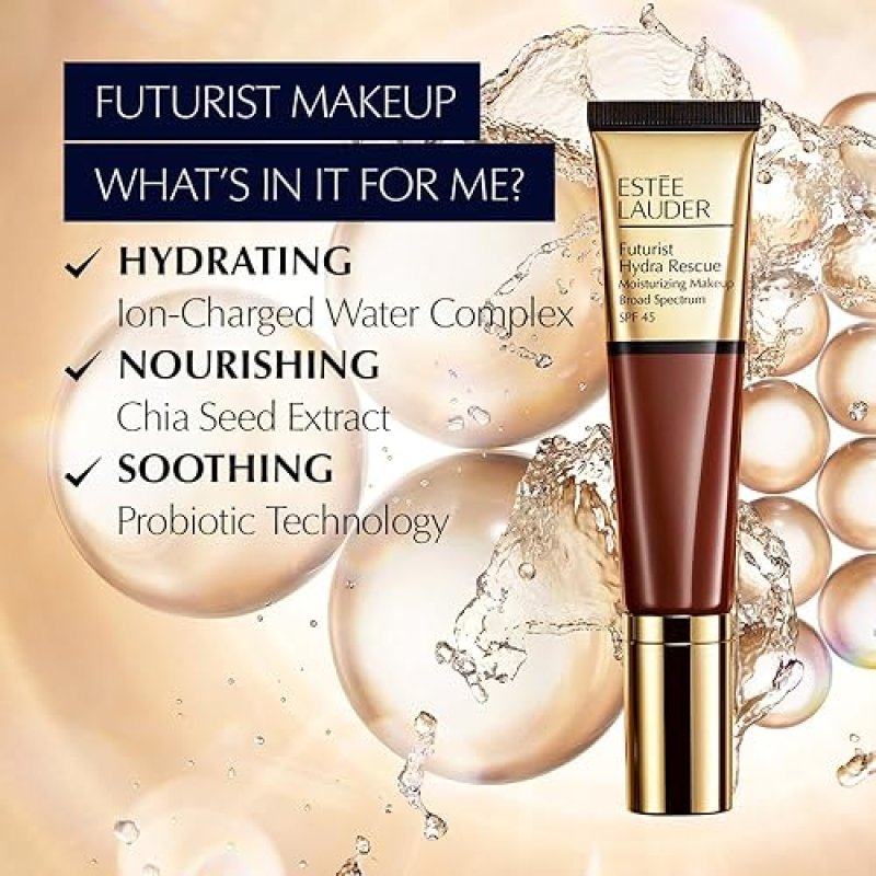 ESTéE LAUDER FUTURIST HYDRA RESCUE MOISTURIZING FOUNDATION SPF 45 12-HOUR GLOW, 1.2OZ