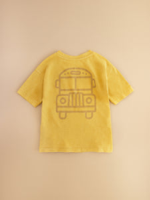 ROARSOME ADVENTURE CLUB - KIDS SCHOOL BUS T-SHIRT YELLOW