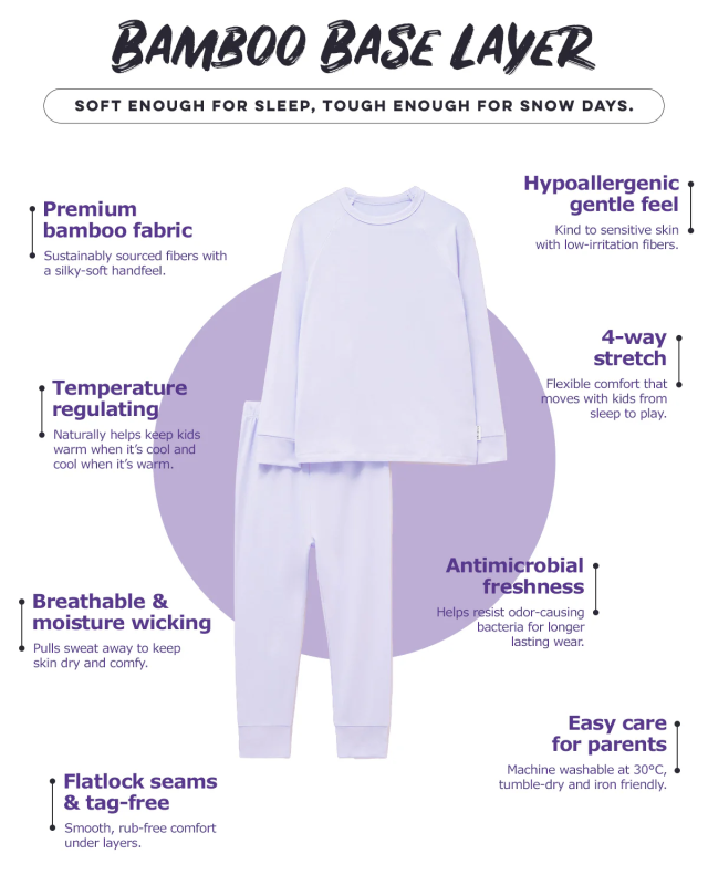 ROARSOME  SOLD OUT  32 REVIEWS BAMBOO BASE LAYER - DUSK LILAC