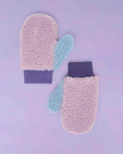 ROARSOME FLEECE MITTENS - PINK/LILAC