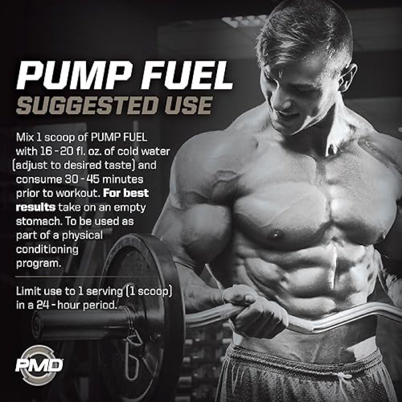 PMD SPORTS PUMP FUEL ULTRA INSANITY PRE WORKOUT POWDER FOCUS, ENDURANCE RECOVERY, STRAWBERRY