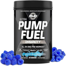 PMD SPORTS PUMP FUEL ULTRA INSANITY PRE WORKOUT POWDER - FOCUS, ENDURANCE RECOVERY, ARCTIC BLUE
