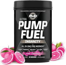 PMD SPORTS PUMP FUEL ULTRA INSANITY PRE WORKOUT POWDER PINK LEMONADE - FOCUS, ENDURANCE RECOVERY
