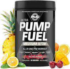 PMD SPORTS PUMP FUEL ULTRA MEDIUM STIM PRE WORKOUT POWDER - FOCUS, ENDURANCE RECOVERY, ISLAND PUNCH,