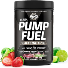 PMD SPORTS PUMP FUEL ULTRA CAFFEINE-FREE PRE WORKOUT POWDER STRAWBERRY LIMEADE 30 SERVINGS