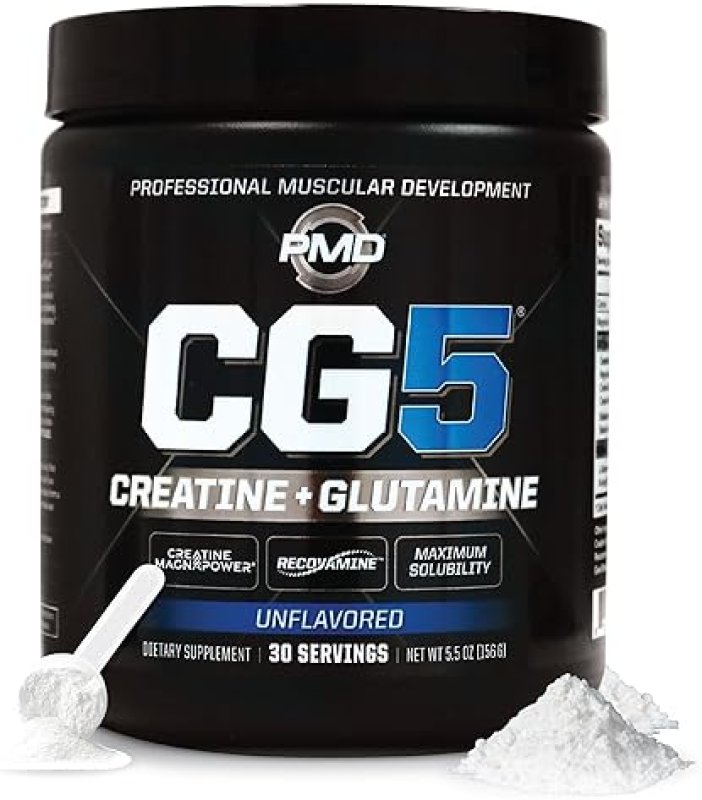 PMD SPORTS CG5 CREATINE L GLUTAMINE POWDER BOOST MUSCLE, RECOVERY WORKOUT PERFORMANCE, 30 SERVINGS