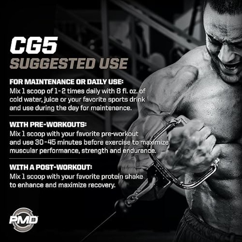 PMD SPORTS CG5 CREATINE L GLUTAMINE POWDER BOOST MUSCLE, RECOVERY WORKOUT PERFORMANCE, 30 SERVINGS