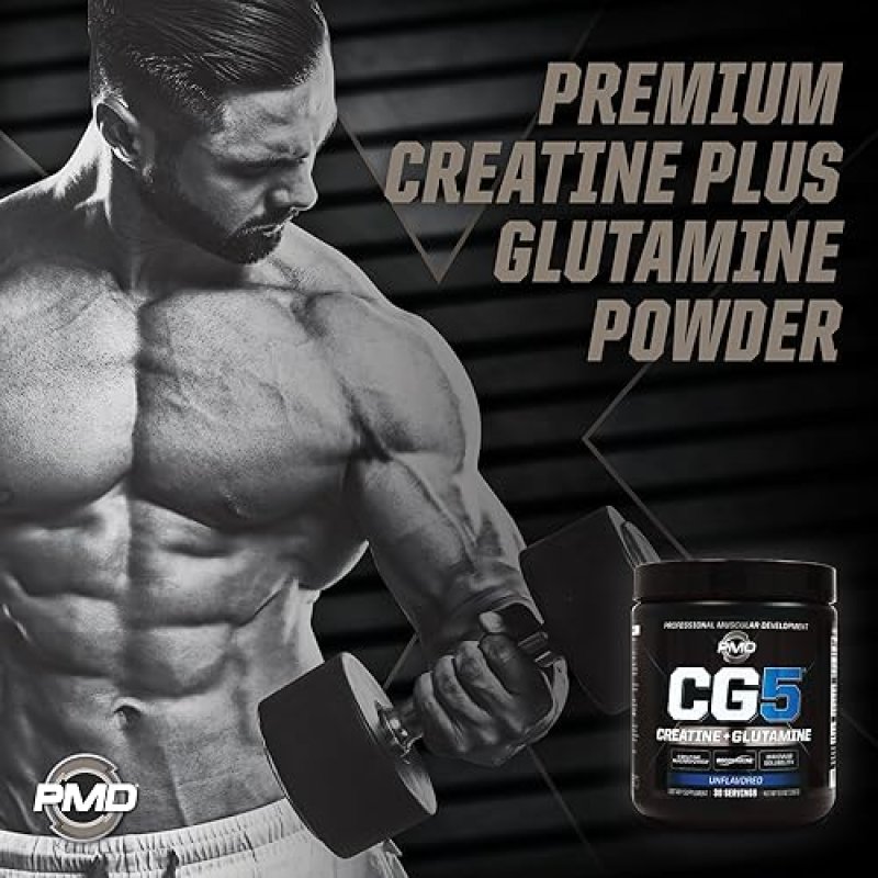 PMD SPORTS CG5 CREATINE L GLUTAMINE POWDER BOOST MUSCLE, RECOVERY WORKOUT PERFORMANCE, 30 SERVINGS