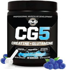 PMD SPORTS CG5 CREATINE L GLUTAMINE POWDER - MUSCLE RECOVERY PERFORMANCE BOOST, BLUE RASPBERRY