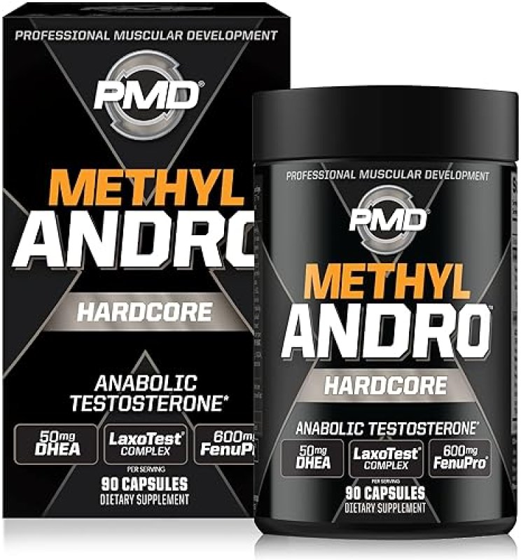 PMD SPORTS METHYL ANDRO WITH DHEA - TESTOSTERONE BOOSTER FOR MUSCLE GROWTH STRENGTH - 90 VEG CAPSULE