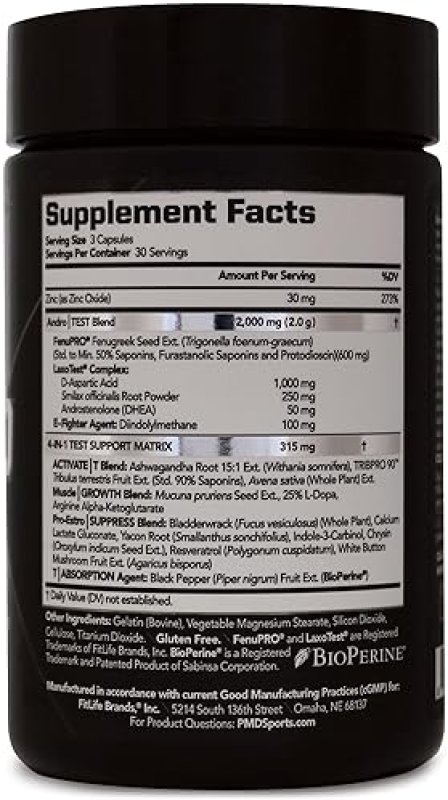 PMD SPORTS METHYL ANDRO WITH DHEA - TESTOSTERONE BOOSTER FOR MUSCLE GROWTH STRENGTH - 90 VEG CAPSULE