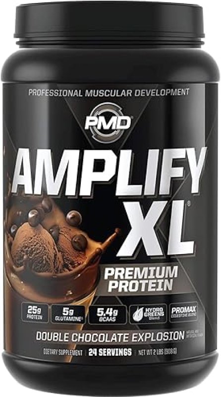 PMD SPORTS AMPLIFY XL WHEY PROTEIN WITH HYDRO GREENS, GLUTAMINE SUPERFOODS - DOUBLE CHOCOLATE