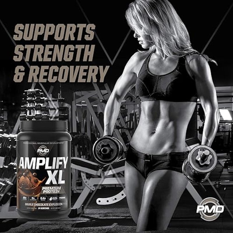 PMD SPORTS AMPLIFY XL WHEY PROTEIN WITH HYDRO GREENS, GLUTAMINE SUPERFOODS - DOUBLE CHOCOLATE