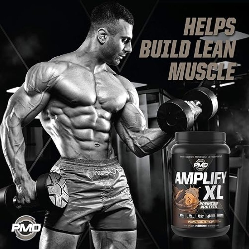 PMD SPORTS AMPLIFY XL WHEY PROTEIN WITH HYDRO GREENS, GLUTAMINE SUPERFOODS PEANUT BUTTER CUP, 24 SER