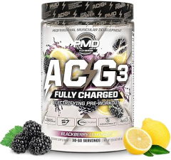 PMD SPORTS ACG3 FULLY CHARGED PRE WORKOUT POWDER BLACKBERRY LEMONADE - ENERGY, FOCUS PUMP