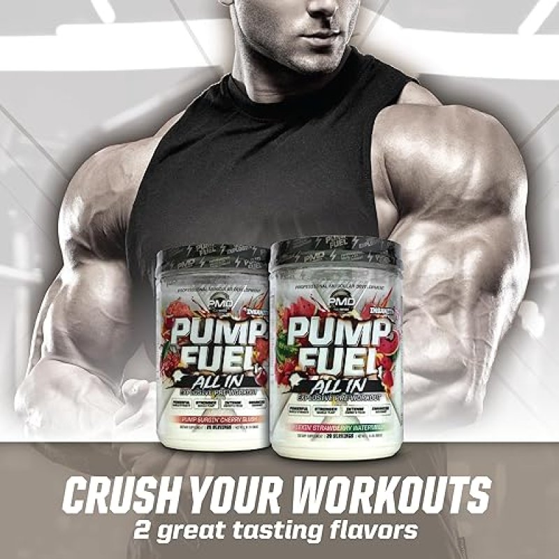 PMD SPORTS PUMP FUEL PRE WORKOUT - ENERGY, FOCUS, ENDURANCE RECOVERY, STRAWBERRY WATERMELON