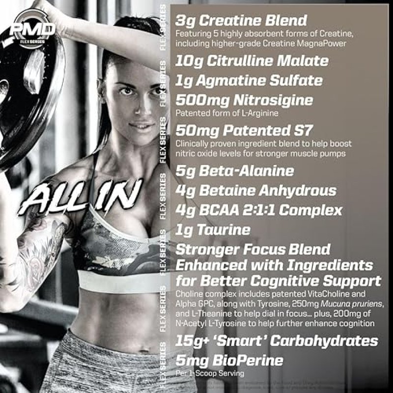 PMD SPORTS PUMP FUEL CAFFEINE-FREE PRE WORKOUT POWDER WITH CREATINE BETA ALANINE, 20 SERVINGS
