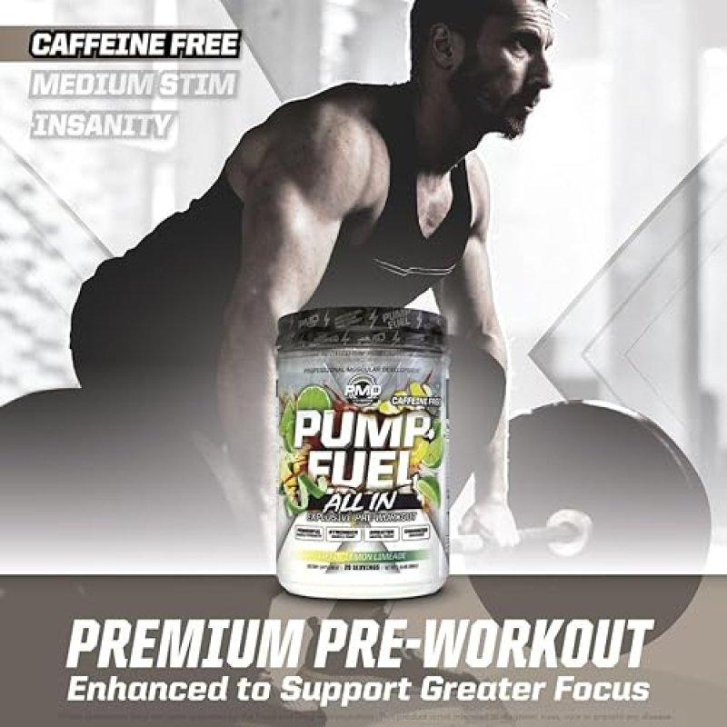 PMD SPORTS PUMP FUEL CAFFEINE-FREE PRE WORKOUT POWDER WITH CREATINE BETA ALANINE, 20 SERVINGS
