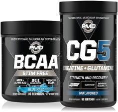 PMD SPORTS CG5 CREATINE L-GLUTAMINE POWDER 60 SERVINGS STIM-FREE BCAA AMINOS 30 SERVINGS